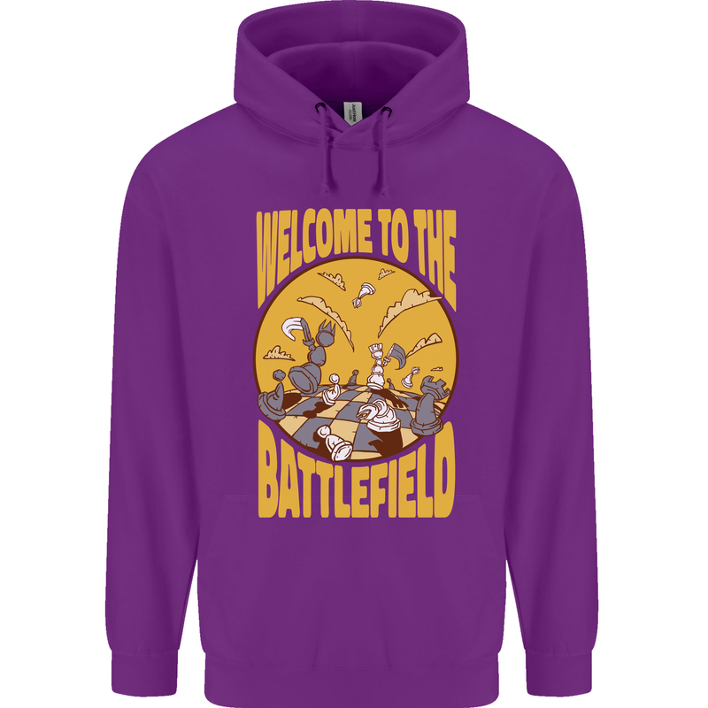 Chess Battlefield Funny Childrens Kids Hoodie Purple