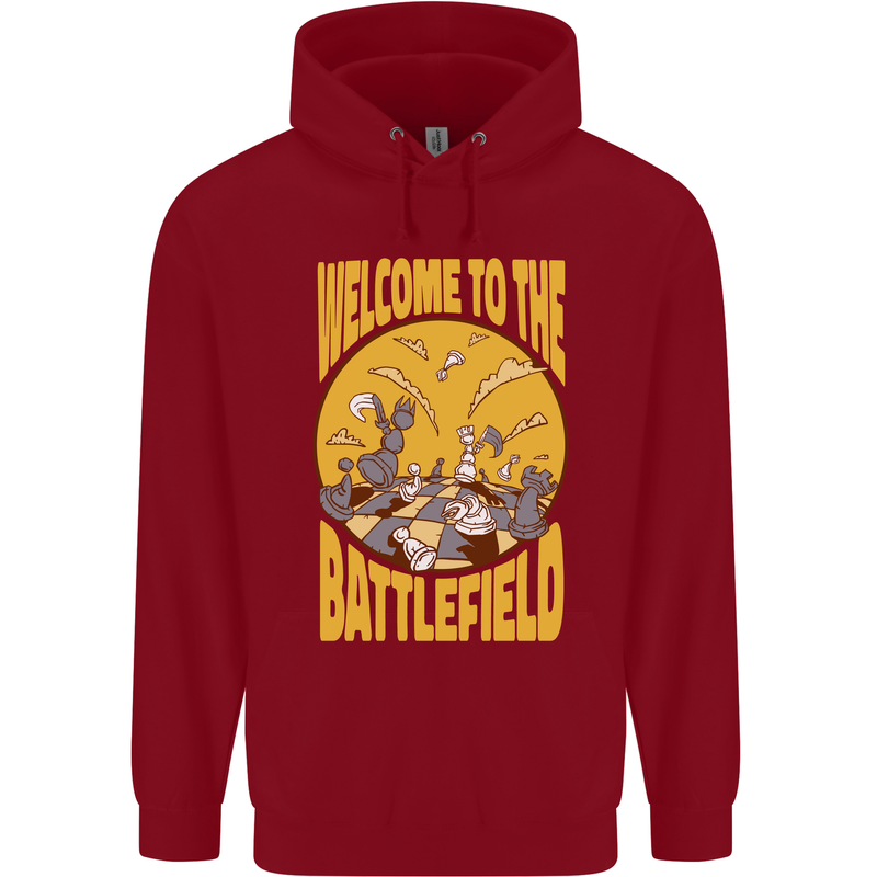 Chess Battlefield Funny Childrens Kids Hoodie Red
