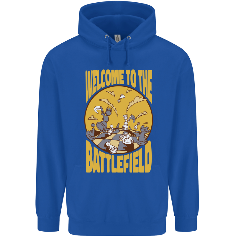 Chess Battlefield Funny Childrens Kids Hoodie Royal Blue