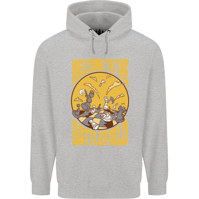 Chess Battlefield Funny Childrens Kids Hoodie Sports Grey