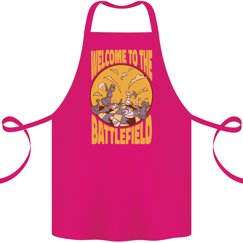 Chess Battlefield Funny Cotton Apron 100% Organic Pink