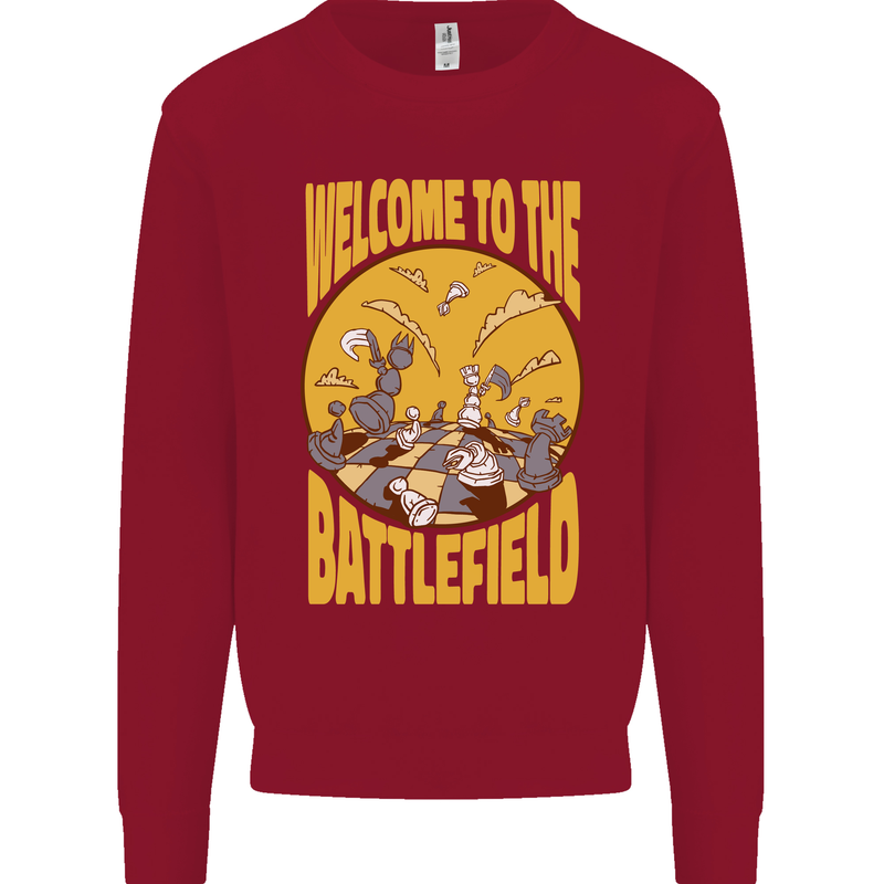 Chess Battlefield Funny Kids Sweatshirt Jumper Red