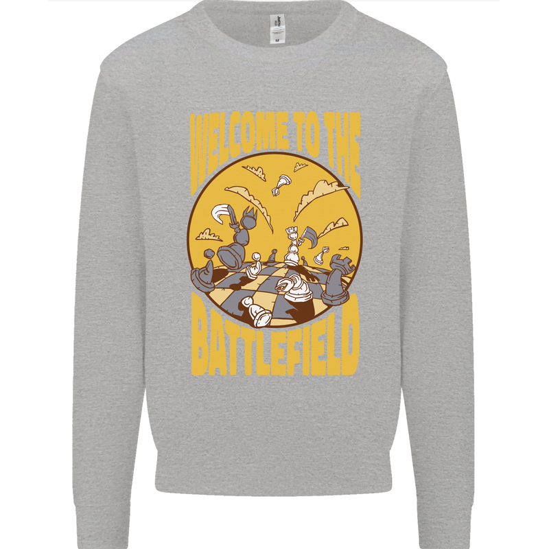 Chess Battlefield Funny Kids Sweatshirt Jumper Sports Grey