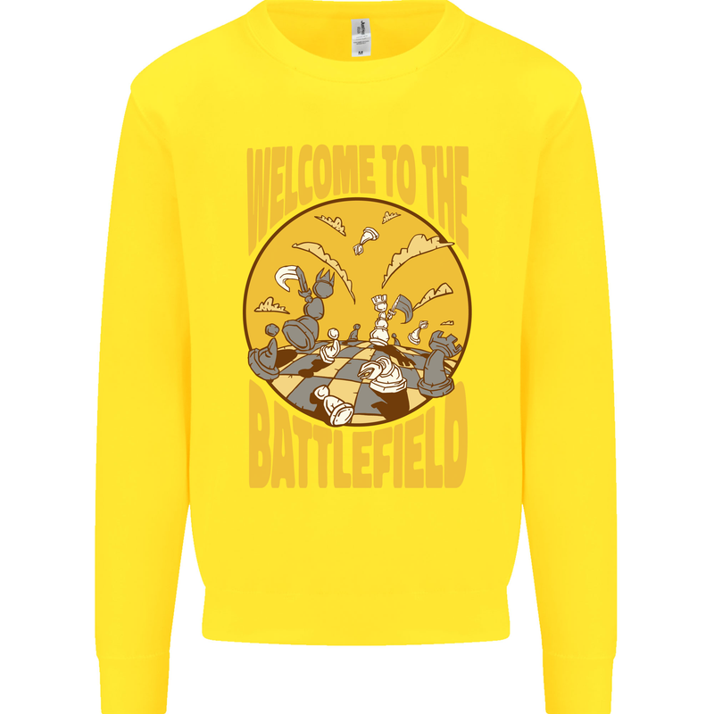 Chess Battlefield Funny Kids Sweatshirt Jumper Yellow