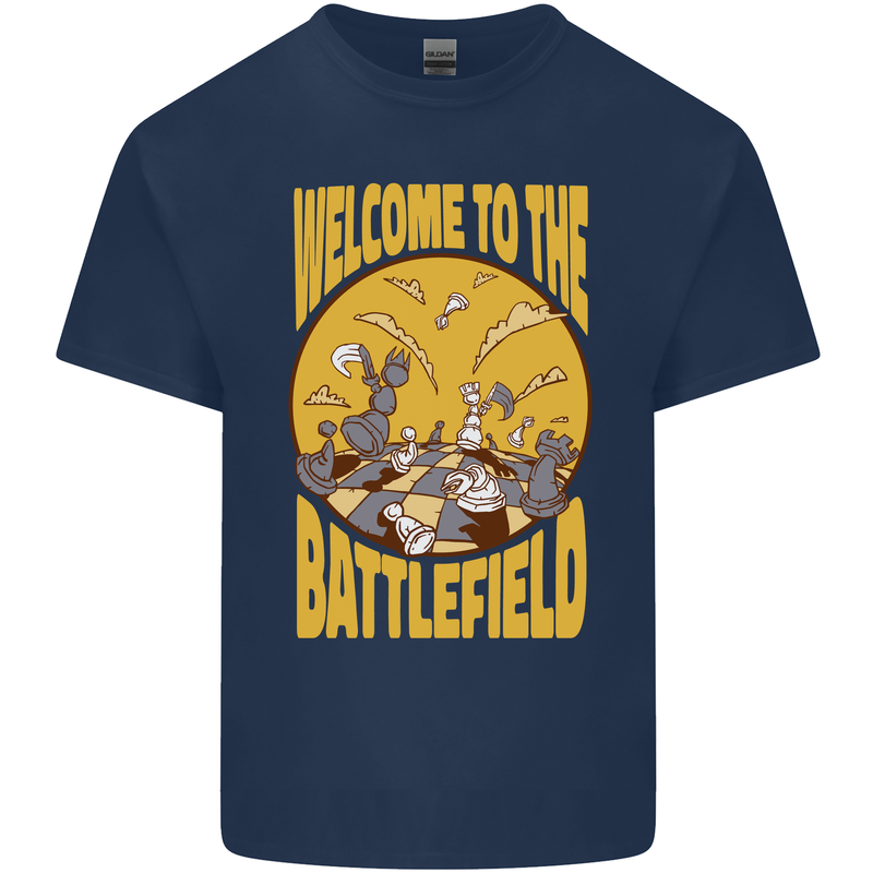 Chess Battlefield Funny Kids T-Shirt Childrens Navy Blue