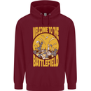 Chess Battlefield Funny Mens 80% Cotton Hoodie Maroon
