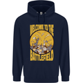 Chess Battlefield Funny Mens 80% Cotton Hoodie Navy Blue