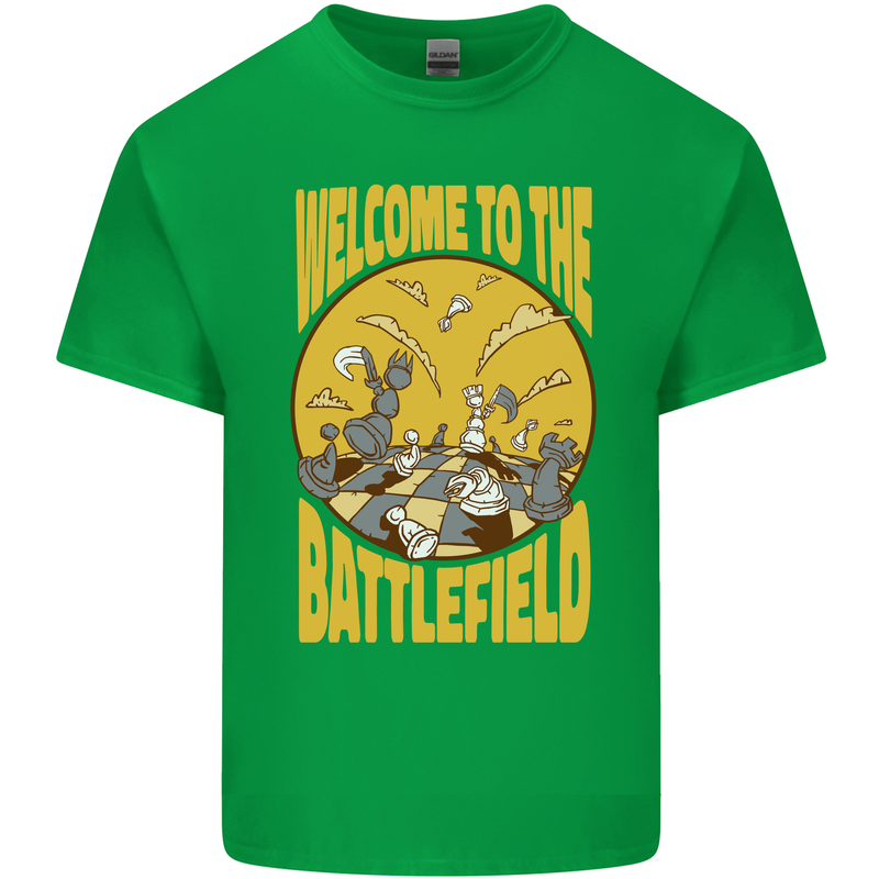 Chess Battlefield Funny Mens Cotton T-Shirt Tee Top Irish Green