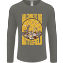 Chess Battlefield Funny Mens Long Sleeve T-Shirt Charcoal