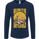 Chess Battlefield Funny Mens Long Sleeve T-Shirt Navy Blue