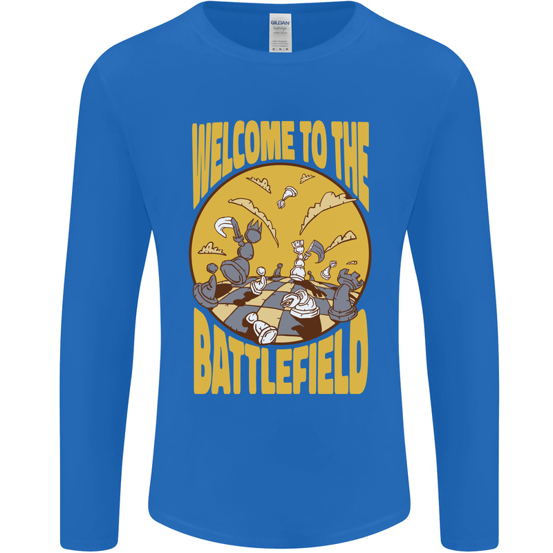 Chess Battlefield Funny Mens Long Sleeve T-Shirt Royal Blue