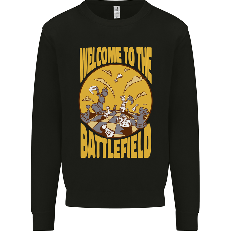 Chess Battlefield Funny Mens Sweatshirt Jumper Black