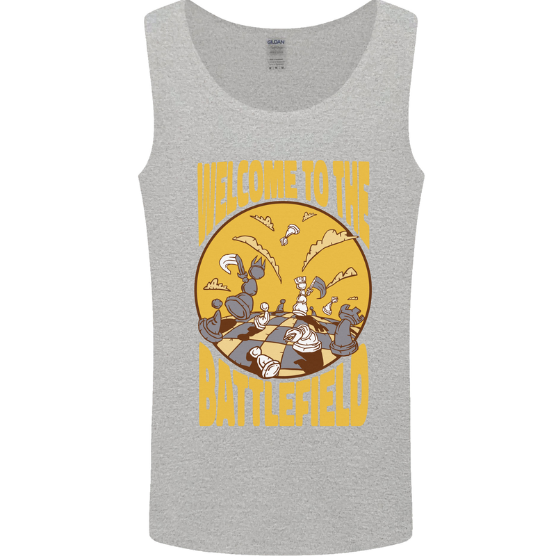 Chess Battlefield Funny Mens Vest Tank Top Sports Grey