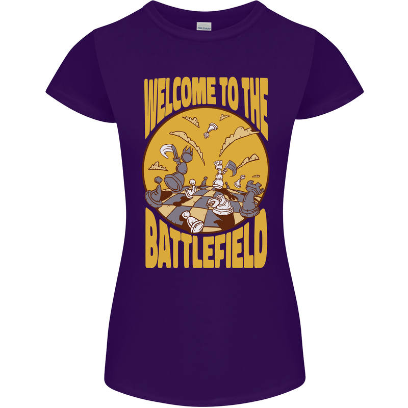 Chess Battlefield Funny Womens Petite Cut T-Shirt Purple