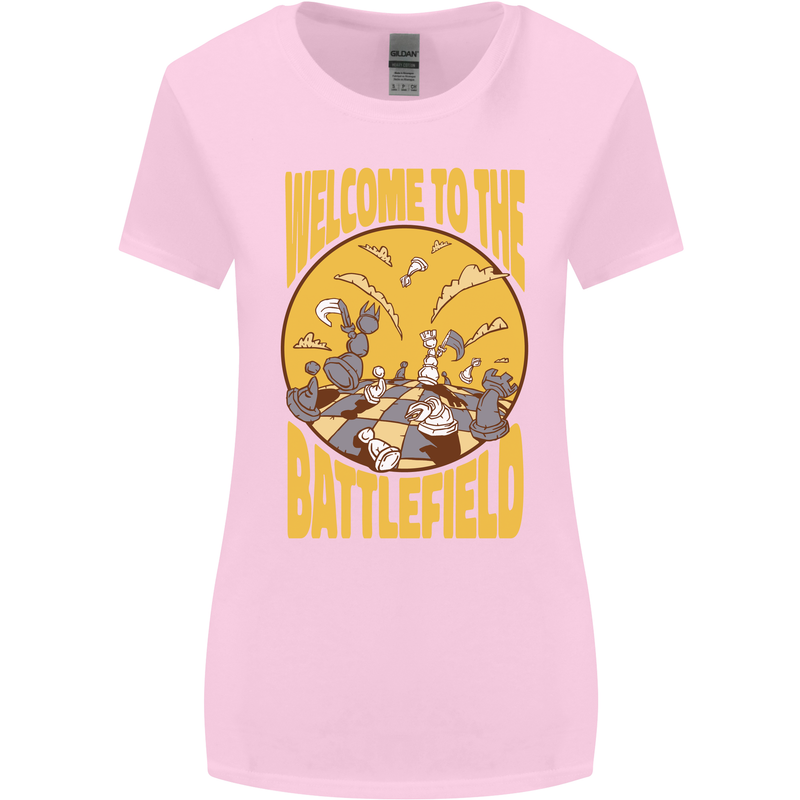 Chess Battlefield Funny Womens Wider Cut T-Shirt Light Pink