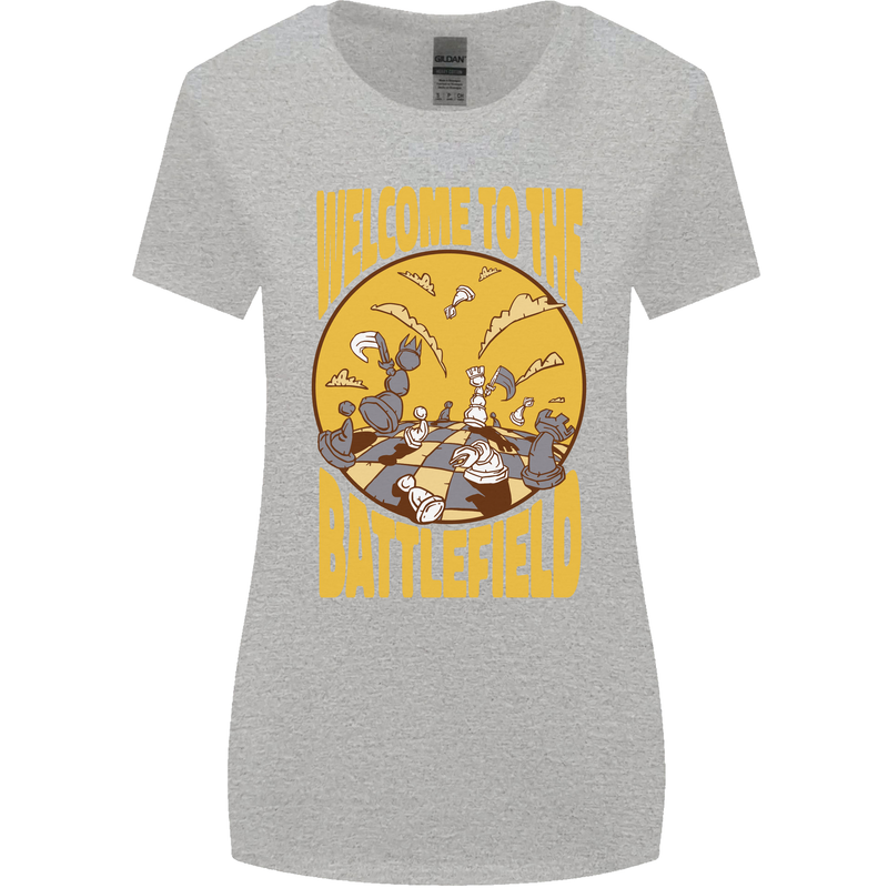 Chess Battlefield Funny Womens Wider Cut T-Shirt Sports Grey