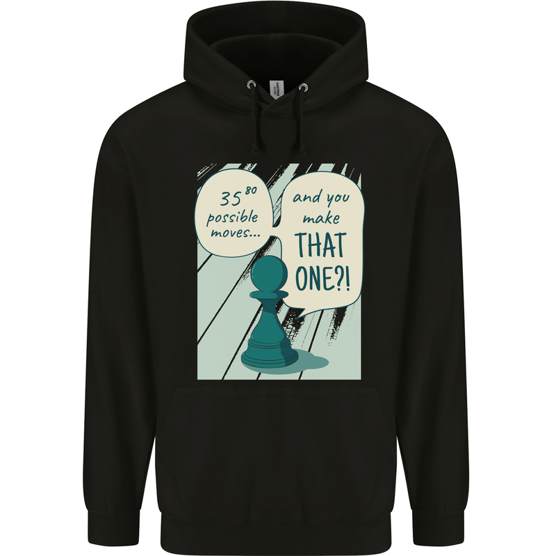 Chess Moves Funny Childrens Kids Hoodie Black