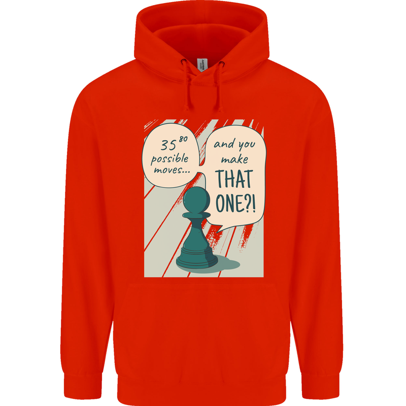 Chess Moves Funny Childrens Kids Hoodie Bright Red