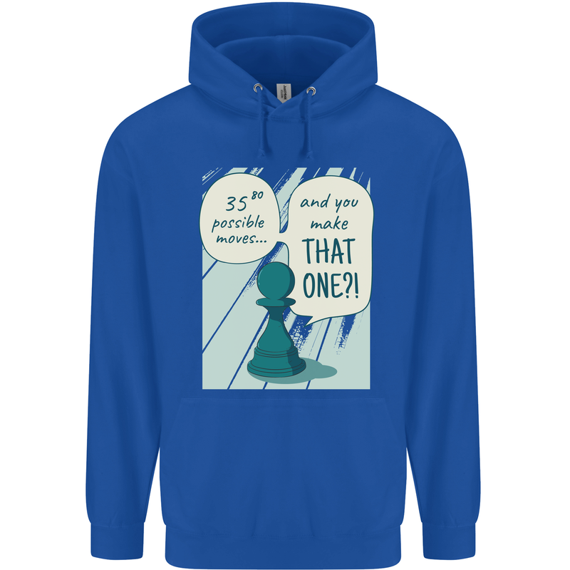 Chess Moves Funny Childrens Kids Hoodie Royal Blue