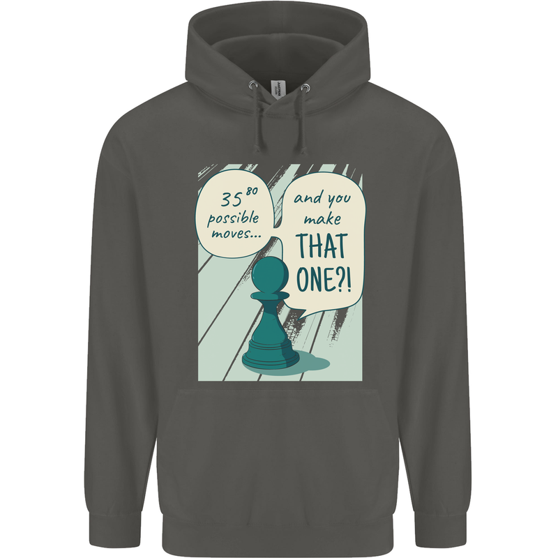 Chess Moves Funny Childrens Kids Hoodie Storm Grey