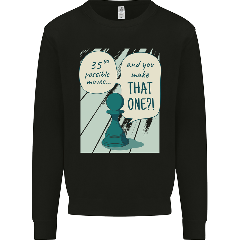 Chess Moves Funny Mens Sweatshirt Jumper Black