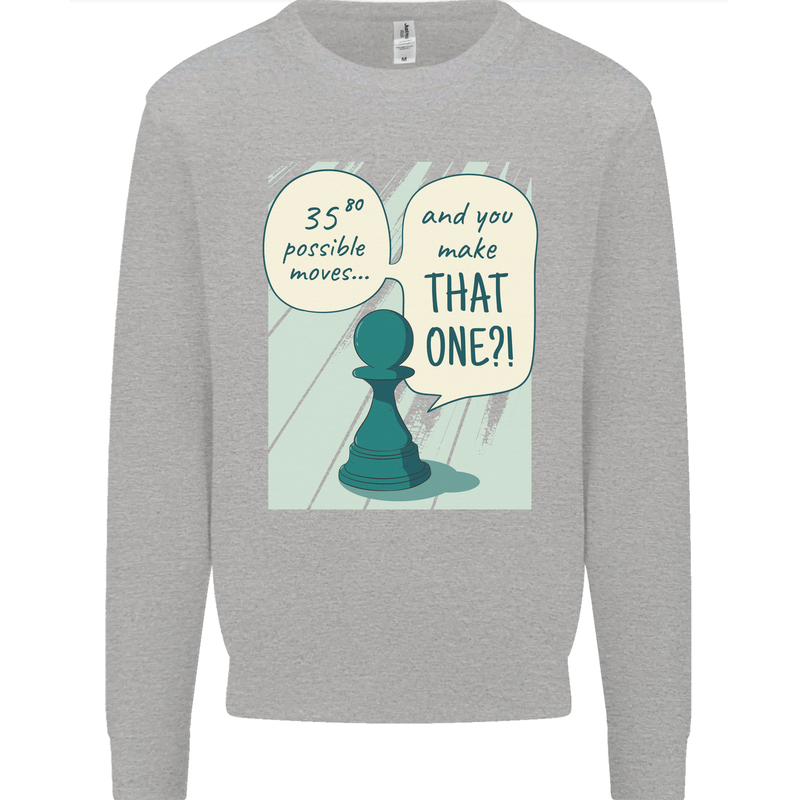 Chess Moves Funny Mens Sweatshirt Jumper Sports Grey