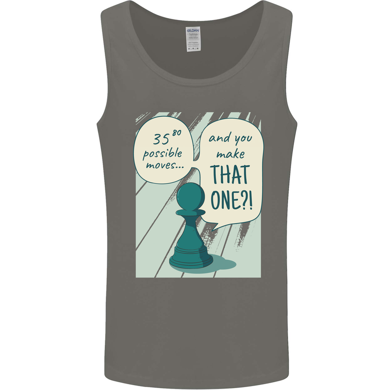 Chess Moves Funny Mens Vest Tank Top Charcoal