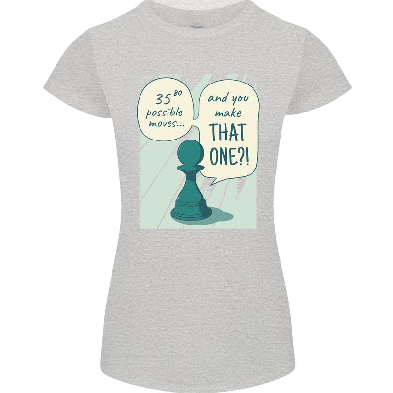 Chess Moves Funny Womens Petite Cut T-Shirt Sports Grey