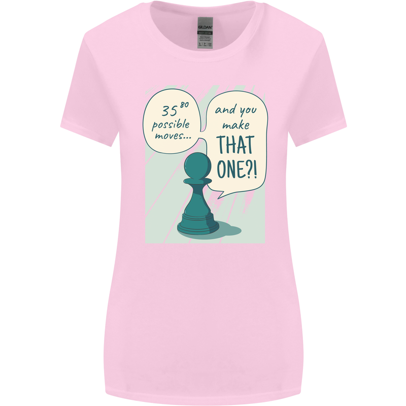 Chess Moves Funny Womens Wider Cut T-Shirt Light Pink
