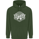 Chess Pieces Player Playing Childrens Kids Hoodie Forest Green