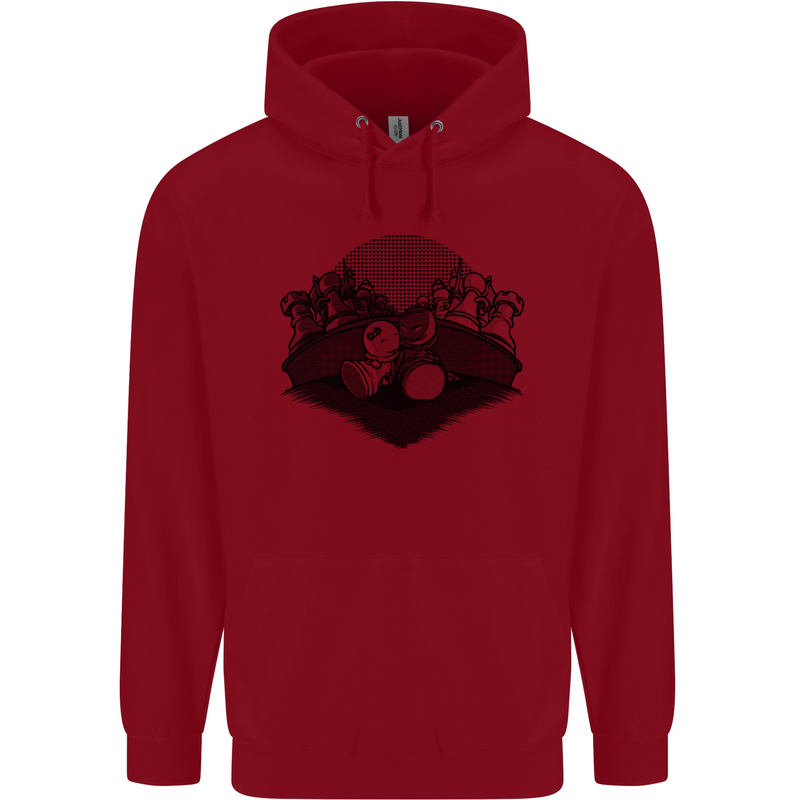 Chess Pieces Player Playing Childrens Kids Hoodie Red