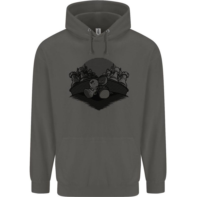 Chess Pieces Player Playing Childrens Kids Hoodie Storm Grey