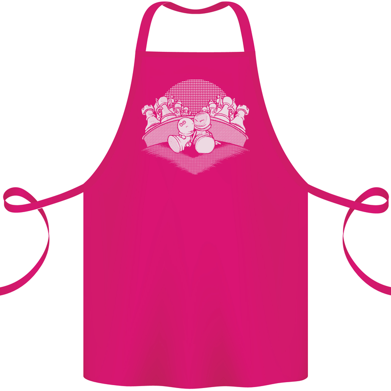 Chess Pieces Player Playing Cotton Apron 100% Organic Pink