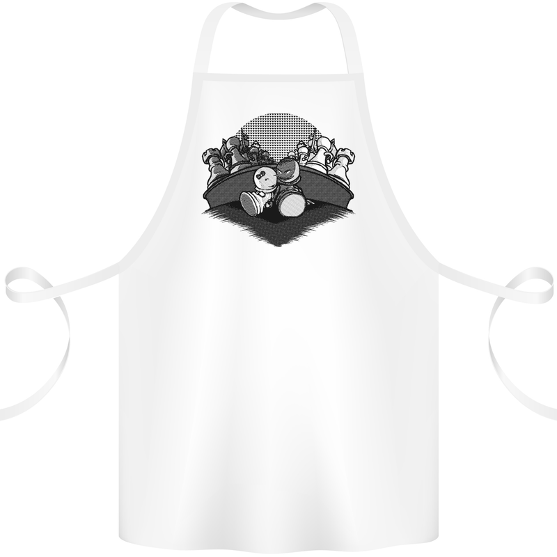 Chess Pieces Player Playing Cotton Apron 100% Organic White