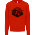 Chess Pieces Player Playing Kids Sweatshirt Jumper Bright Red