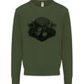 Chess Pieces Player Playing Kids Sweatshirt Jumper Forest Green