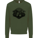 Chess Pieces Player Playing Kids Sweatshirt Jumper Forest Green