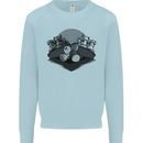 Chess Pieces Player Playing Kids Sweatshirt Jumper Light Blue