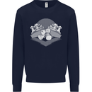 Chess Pieces Player Playing Kids Sweatshirt Jumper Navy Blue