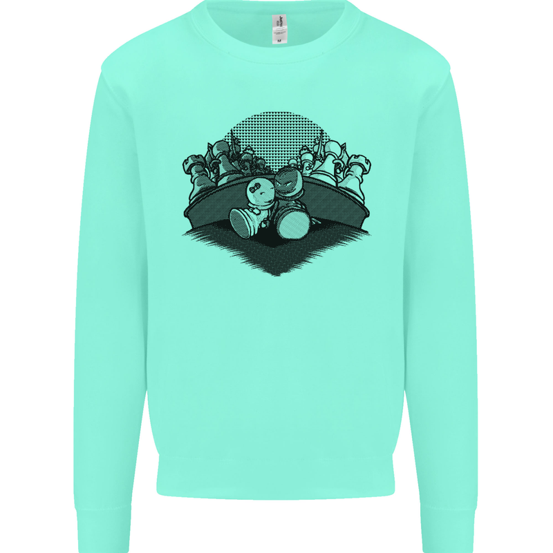 Chess Pieces Player Playing Kids Sweatshirt Jumper Peppermint