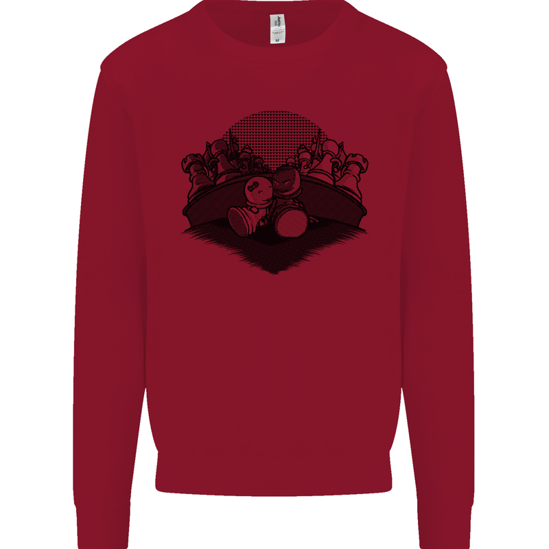 Chess Pieces Player Playing Kids Sweatshirt Jumper Red