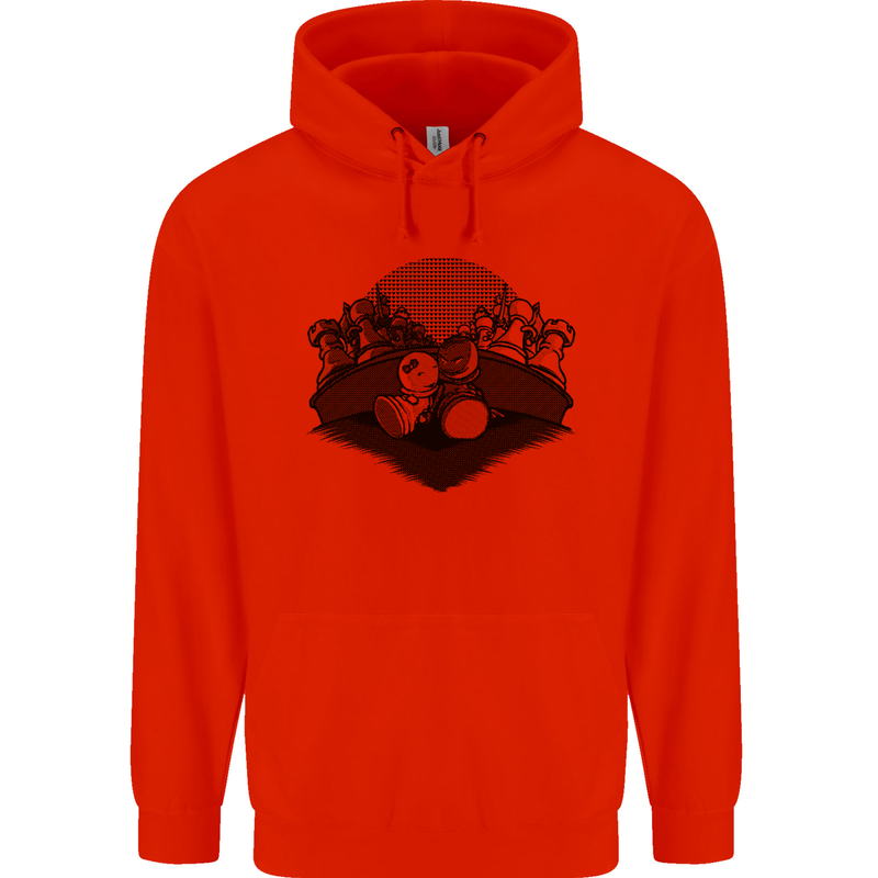 Chess Pieces Player Playing Mens 80% Cotton Hoodie Bright Red