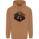 Chess Pieces Player Playing Mens 80% Cotton Hoodie Caramel Latte
