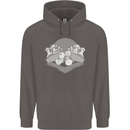 Chess Pieces Player Playing Mens 80% Cotton Hoodie Charcoal
