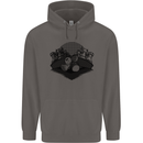 Chess Pieces Player Playing Mens 80% Cotton Hoodie Charcoal