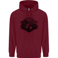 Chess Pieces Player Playing Mens 80% Cotton Hoodie Maroon