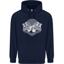 Chess Pieces Player Playing Mens 80% Cotton Hoodie Navy Blue