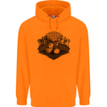 Chess Pieces Player Playing Mens 80% Cotton Hoodie Orange