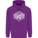 Chess Pieces Player Playing Mens 80% Cotton Hoodie Purple