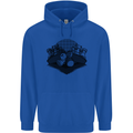 Chess Pieces Player Playing Mens 80% Cotton Hoodie Royal Blue